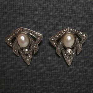 Vintage Art Deco Pierced Earrings